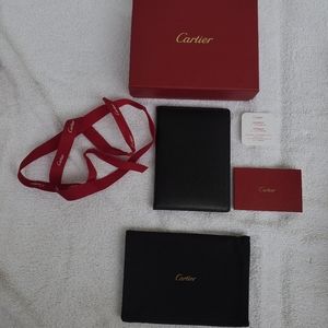 NEW BLACK CARTIER PASSPORT COVER CASE WALLET CARD